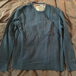 RELWEN Micro Waffle Crew - Huckberry Exclusive in Dark Marine